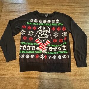 Star Wars Darth Vader Ugly Christmas Sweater‎ Holiday Graphic Soft Knit Fuzzy XL